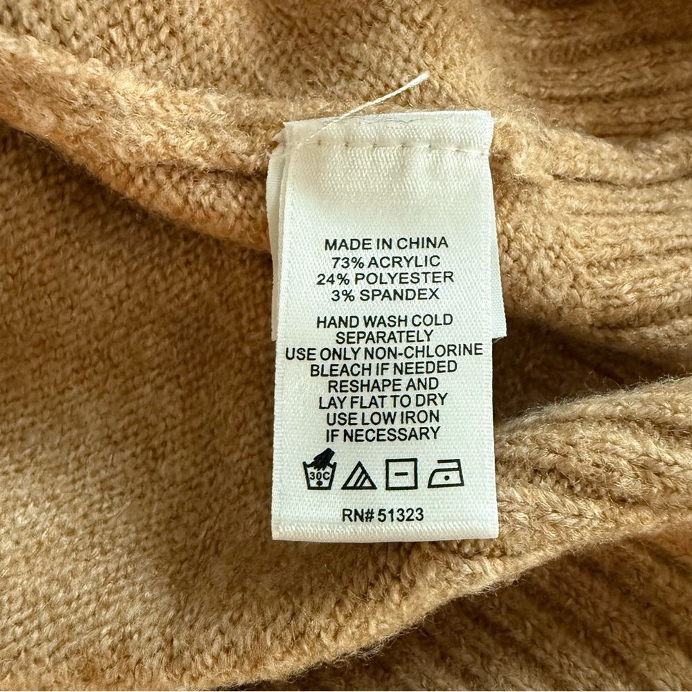 CeCe Tan Sweater with Pink and Green Pattern - Picture 3 of 4